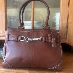 Brown Leather Coach Hampton Handbag